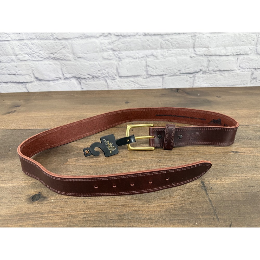 Red Wing Shoes 96524 Basic Work Belt Men's 36 Brown Leather Brass Buckle NWT - Picture 2 of 12